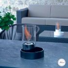 ceramiczny kominek i stół szkło bioetanol Jim, wykonane we Włoszech Viadurini