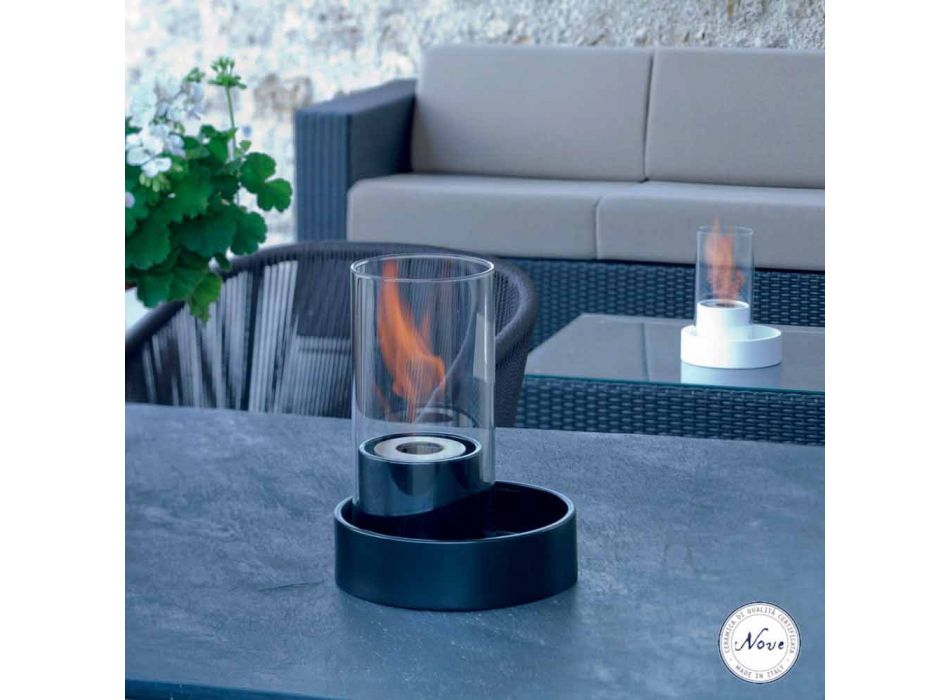ceramiczny kominek i stół szkło bioetanol Jim, wykonane we Włoszech