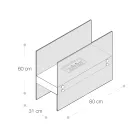 Kominek podłogowy na bioetanol z czarnego metalu i szkła hartowanego - Violante Viadurini