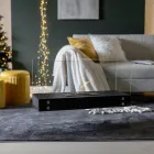 Kominek podłogowy na bioetanol z czarnego metalu i szkła hartowanego - Violante Viadurini