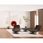 Okrągły ścienny kominek na bioetanol z malowanej stali - Trenton Viadurini