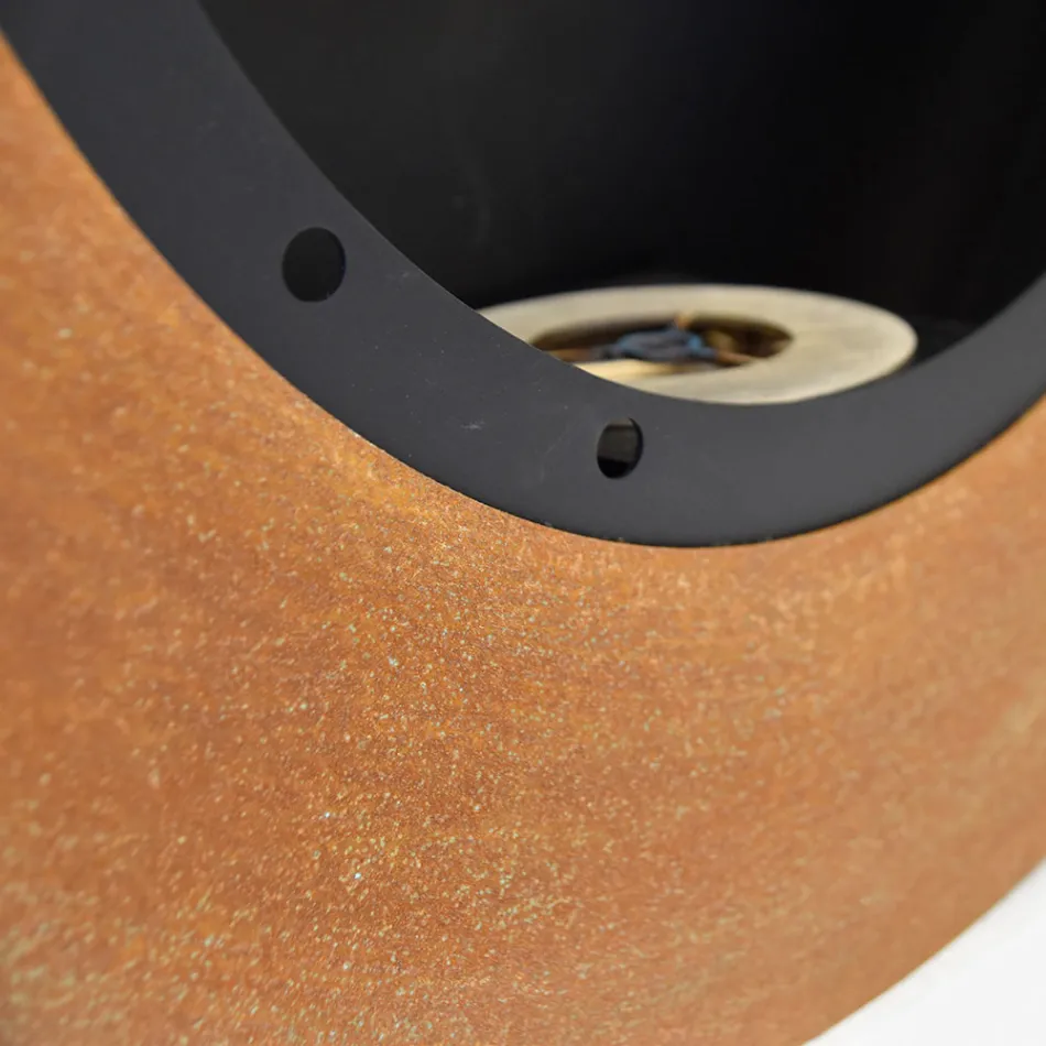 Okrągły ścienny kominek na bioetanol z malowanej stali - Trenton Viadurini