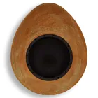 Ścienny kominek na bioetanol ze stali malowanej o owalnym kształcie - Guiscard Viadurini