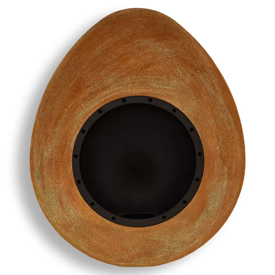 Ścienny kominek na bioetanol ze stali malowanej o owalnym kształcie - Guiscard Viadurini