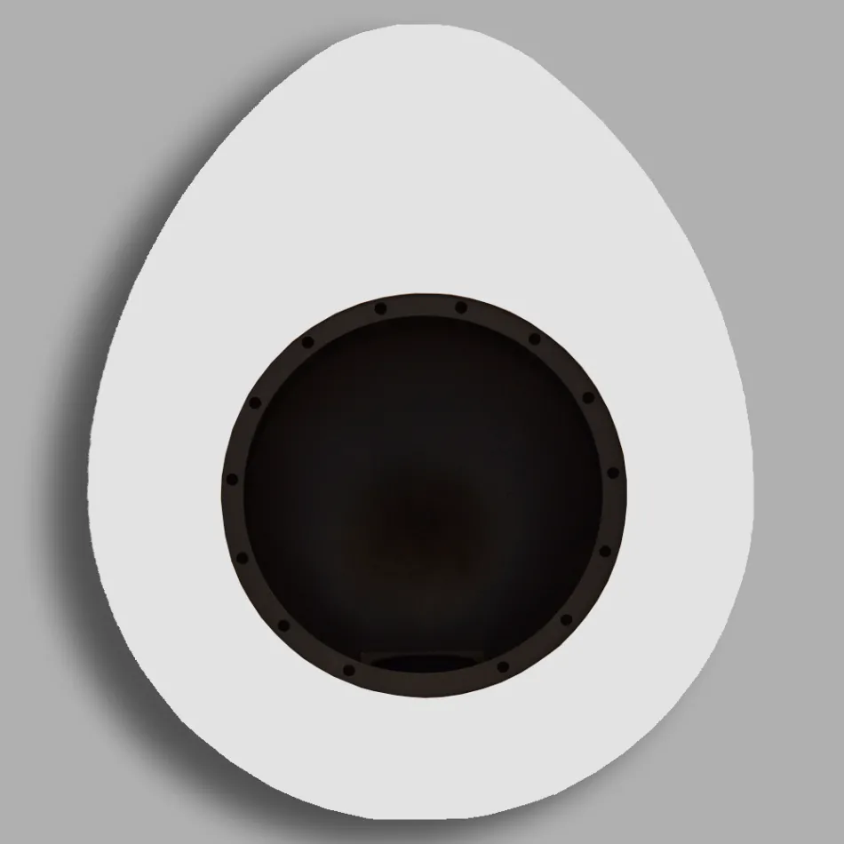 Ścienny kominek na bioetanol ze stali malowanej o owalnym kształcie - Guiscard Viadurini