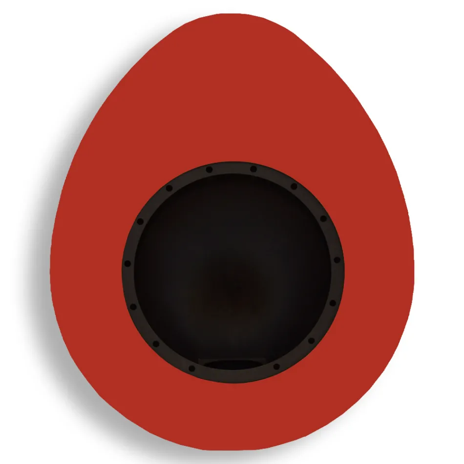 Ścienny kominek na bioetanol ze stali malowanej o owalnym kształcie - Guiscard Viadurini