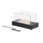 Stołowy kominek na bioetanol ze szkła hartowanego i metalu - srebrny Viadurini