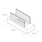 Stołowy kominek na bioetanol ze szkła hartowanego i metalu - srebrny Viadurini