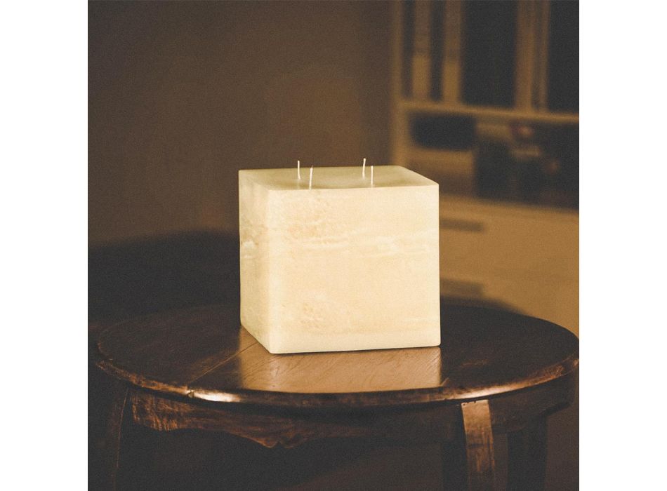 Ręcznie wykonana nowoczesna kwadratowa świeca woskowa Made in Italy - Mondeo Viadurini