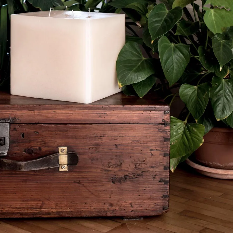 Ręcznie wykonana nowoczesna kwadratowa świeca woskowa Made in Italy - Mondeo Viadurini