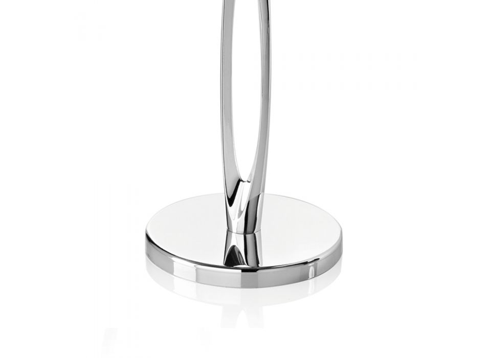 Luksusowy design Srebrny metalowy 3-uzbrojony kandelabry - Laoconte Viadurini