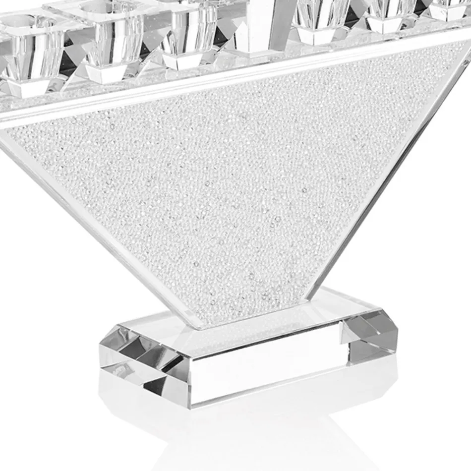 Włoski luksusowy design 9 Płomiennych kryształowych świeczników - Wanni Viadurini