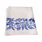 Lniane płótno włoskiego rzemiosła z ręcznie nadrukowanym wzorem - znaki towarowe Viadurini