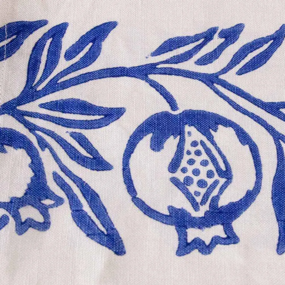 Lniane płótno włoskiego rzemiosła z ręcznie nadrukowanym wzorem - znaki towarowe Viadurini