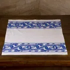 Lniane płótno włoskiego rzemiosła z ręcznie nadrukowanym wzorem - znaki towarowe Viadurini