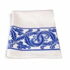 Lniane płótno włoskiego rzemiosła z ręcznie nadrukowanym wzorem - znaki towarowe Viadurini