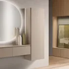 Wieszak na ubrania z lakierowanej melaminy z drzwiami z płyty MDF i wewnętrzną półką - Lunis Viadurini