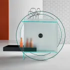 Wózek barowy z bardzo przezroczystego szkła z kółkami i wyjmowaną tacą - Pigolo Viadurini