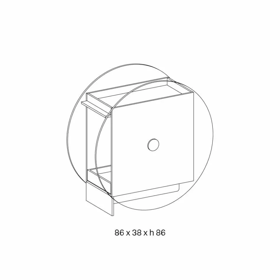 Wózek barowy z bardzo przezroczystego szkła z kółkami i wyjmowaną tacą - Pigolo Viadurini