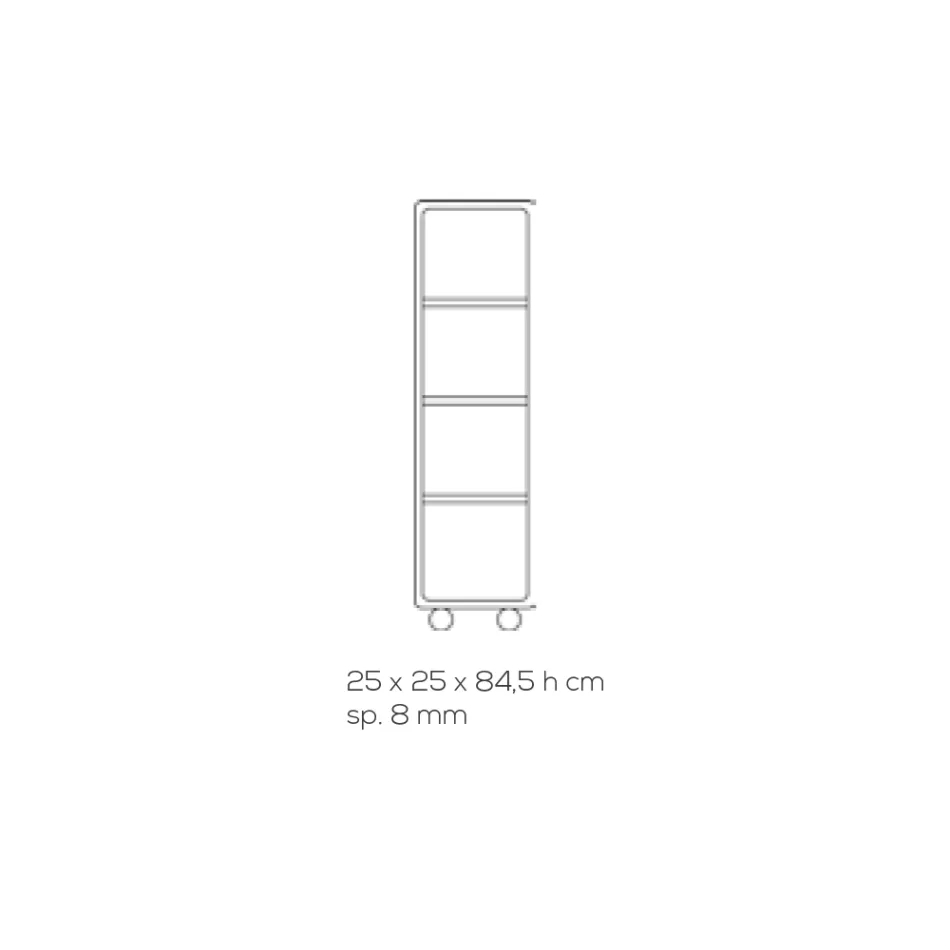 Kolumna na kółkach z przezroczystego kryształu akrylowego 1 lub 3 półki - Minervo Viadurini