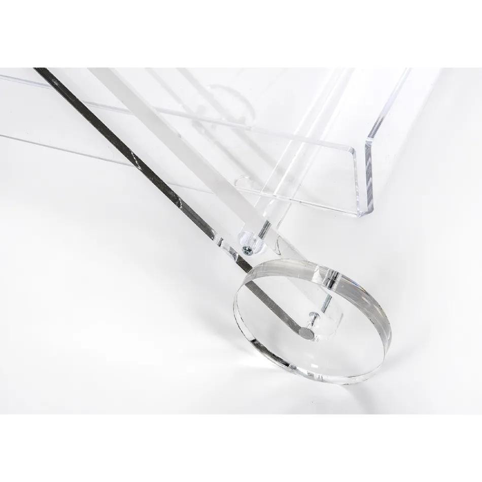 Wózek kuchenny 4 kółka z przezroczystego pleksi lub z drewnem - Magimbo Viadurini