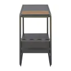 Wózek turystyczny z aluminium i drewna żywicznego z kołami - Virel Viadurini