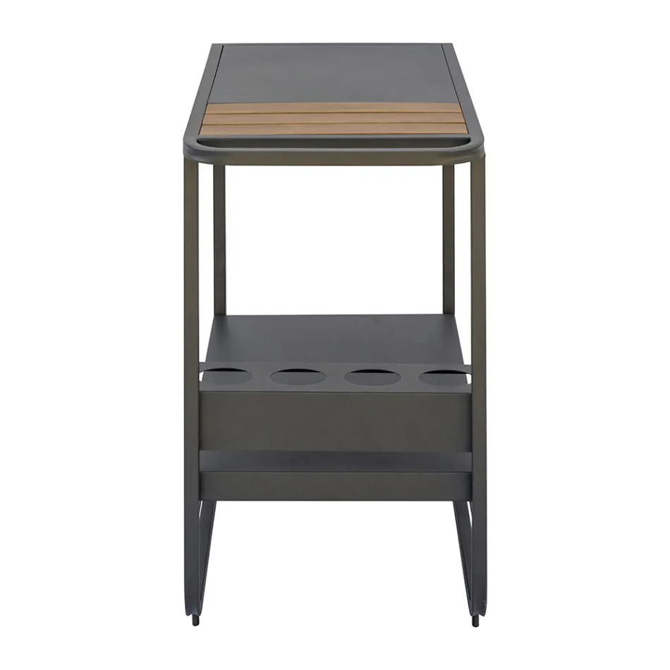 Wózek turystyczny z aluminium i drewna żywicznego z kołami - Virel Viadurini