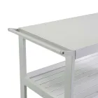 Wózek aluminiowy z różnymi wykończeniami, kółkami i 3 półkami - namiot Viadurini