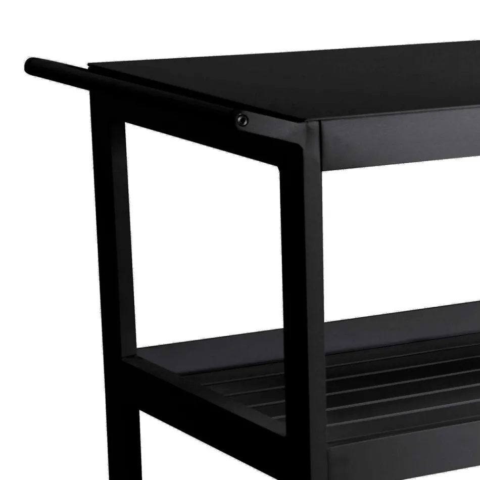 Wózek aluminiowy z różnymi wykończeniami, kółkami i 3 półkami - namiot Viadurini