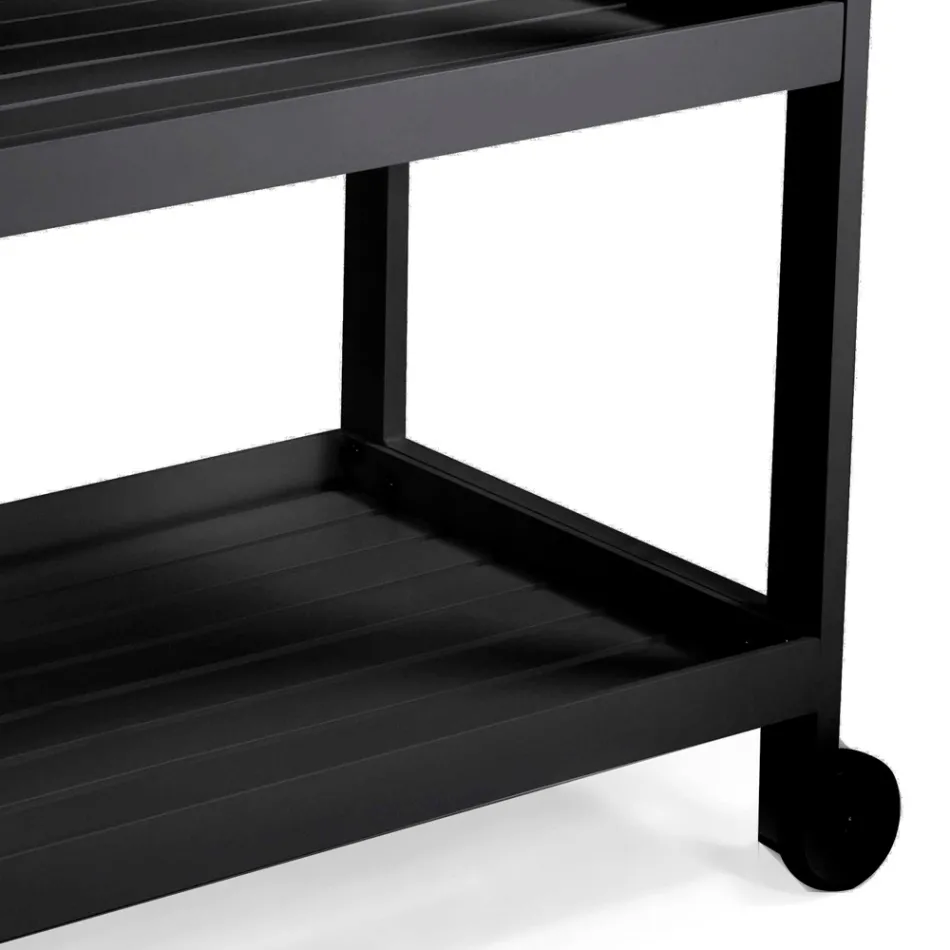 Wózek aluminiowy z różnymi wykończeniami, kółkami i 3 półkami - namiot Viadurini