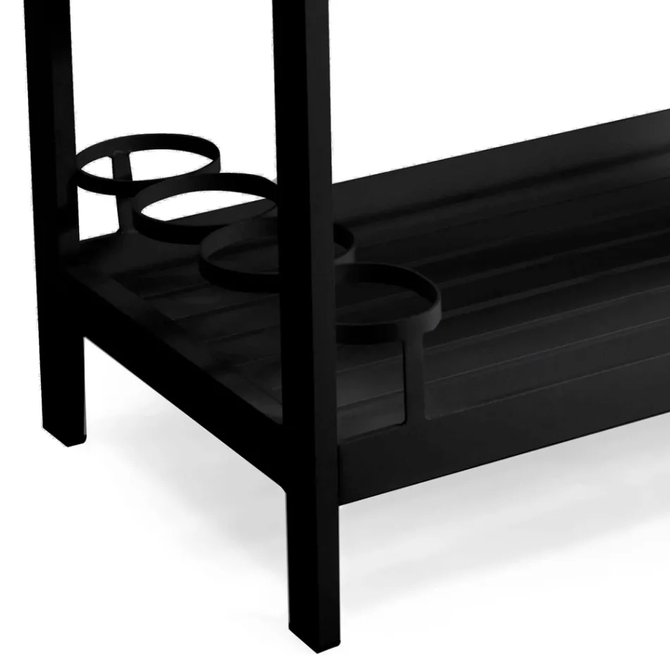 Wózek aluminiowy z różnymi wykończeniami, kółkami i 3 półkami - namiot Viadurini