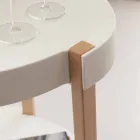 Wózek z naturalnego buku i białego polipropylenu z kołami Pineto Viadurini