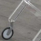 Składany wózek w przezroczystym akrylu kryształowym 2 tace - Arystokles Viadurini