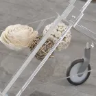 Składany wózek w przezroczystym akrylu kryształowym 2 tace - Arystokles Viadurini