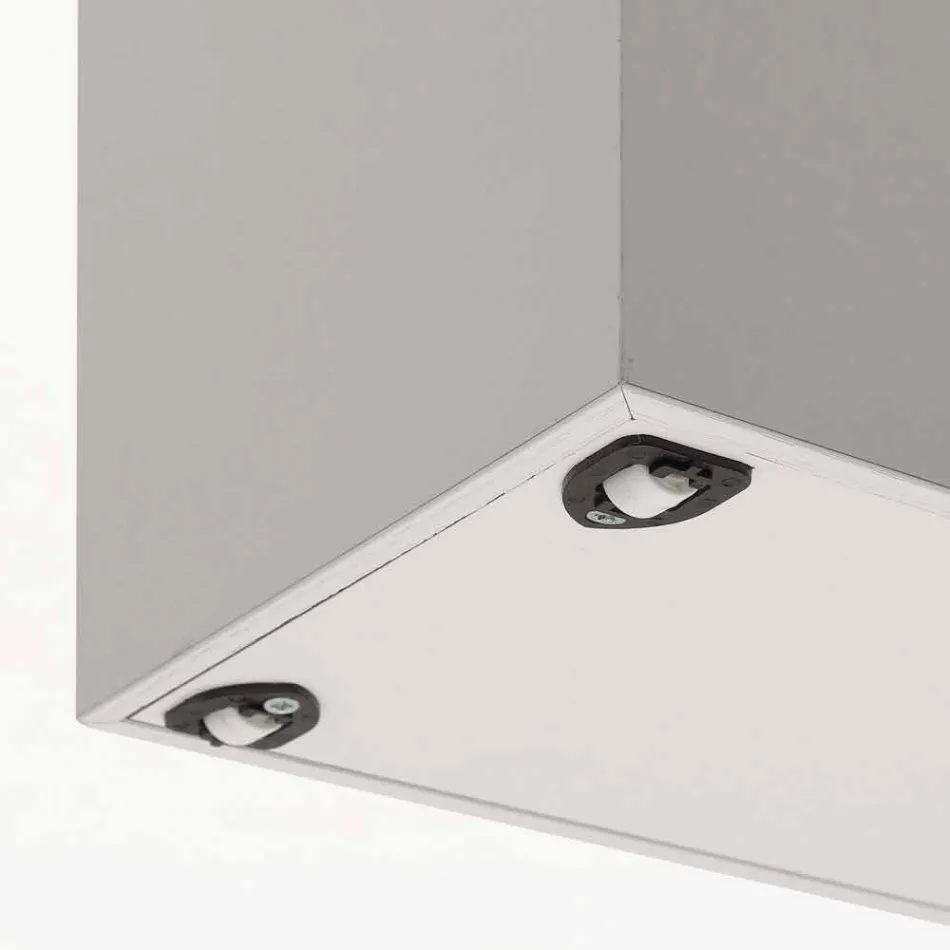 Wózek wysuwany z białej melaminy Columbus o otwartych porach Viadurini