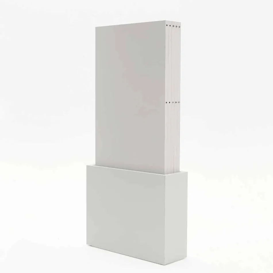 Wózek wysuwany z białej melaminy Columbus o otwartych porach Viadurini