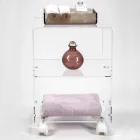 Wózek przedmiotowy z kółkami z pleksiglasu Made in Italy - Rudolf Viadurini