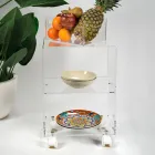 Wózek przedmiotowy z kółkami z pleksiglasu Made in Italy - Rudolf Viadurini