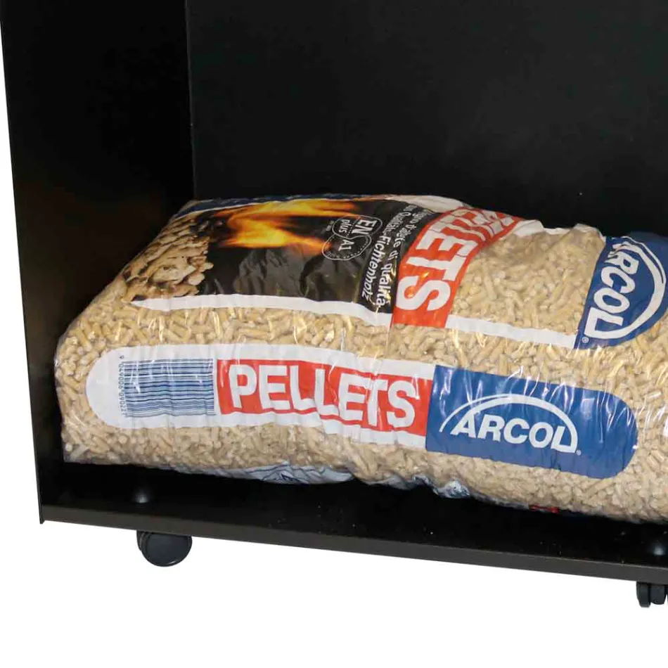 Metalowy wózek na woreczki na pellet z kółkami Made in Italy - Pinguino Viadurini