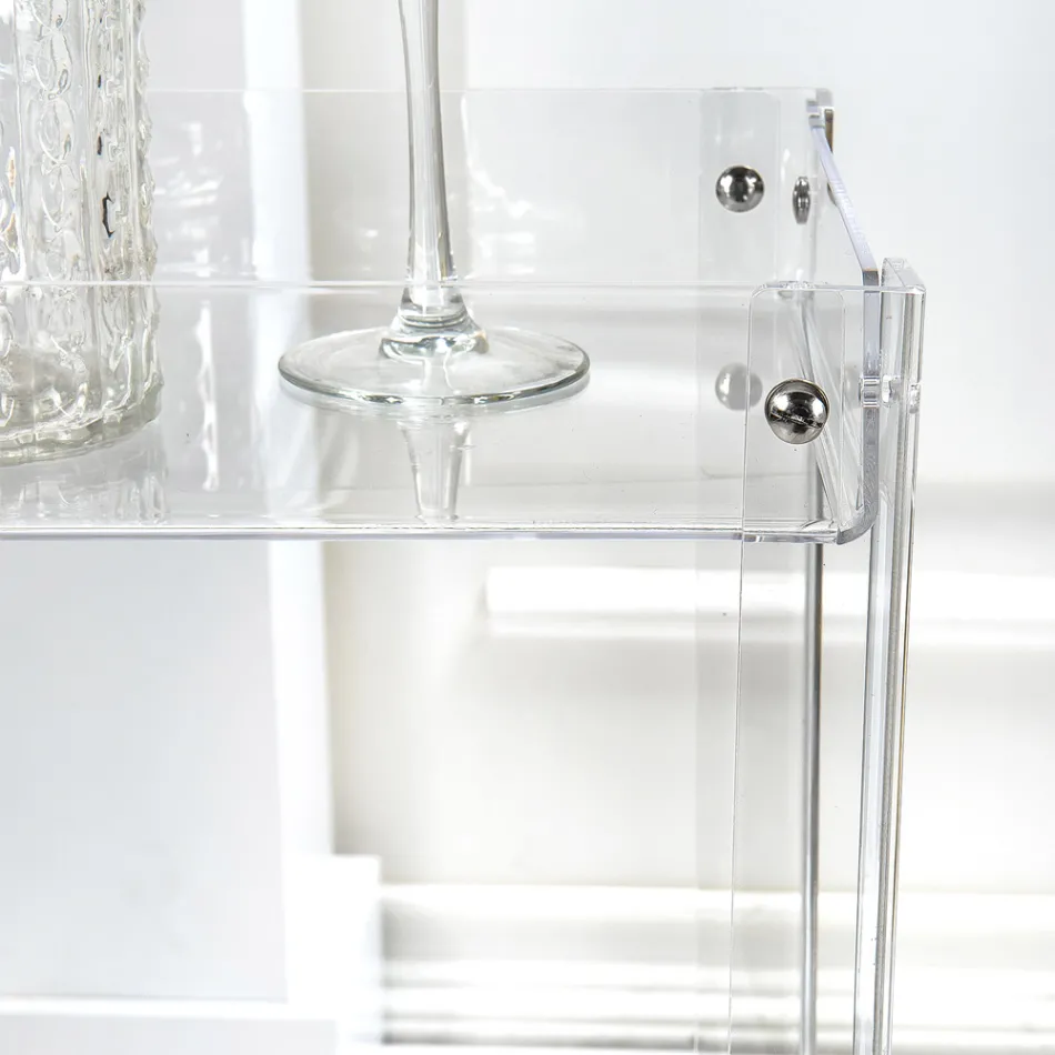 Wózek spożywczy z przezroczystego pleksiglasu Made in Italy - Galatius Viadurini