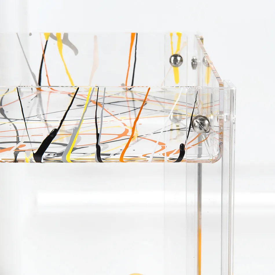 Przezroczysty wózek na żywność z pleksiglasu Made in Italy - Galatius Viadurini