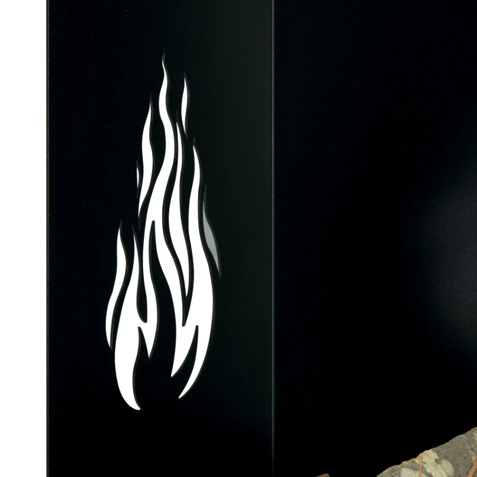 Wózek na drewno z szufladą i kółkami Made in Italy - Alpaca Viadurini