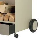 Wózek na drewno z szufladą i kółkami Made in Italy - Alpaca Viadurini