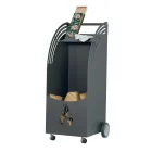 Wózek metalowy, drewniany z półką i 4 kołami Made in Italy - Geco Viadurini