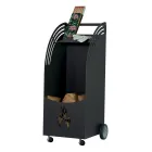 Wózek metalowy, drewniany z półką i 4 kołami Made in Italy - Geco Viadurini