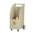 Metalowy drewniany wózek z 4 kołami Made in Italy - Biedronka Viadurini