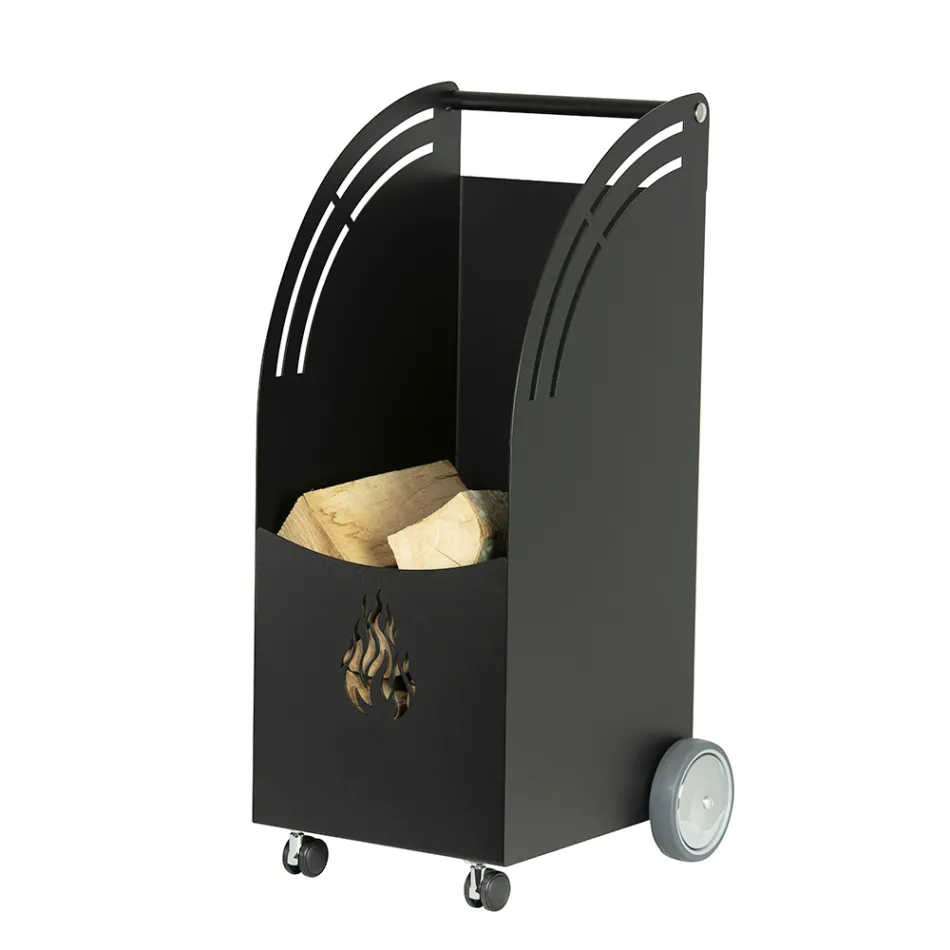 Wózek z drewna i metalu na 4 kołach Made in Italy - Coccinella Viadurini