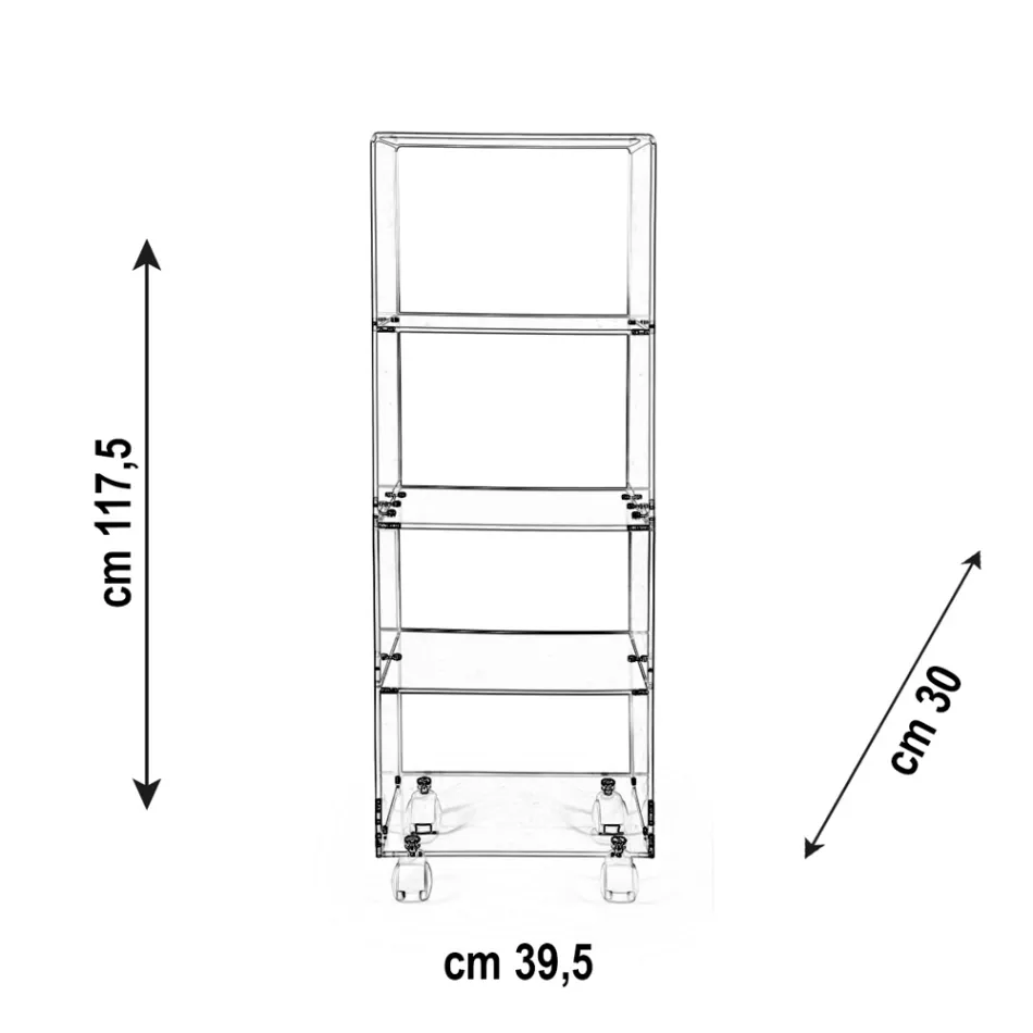 Wózek kuchenny z pleksiglasu Made in Italy - Ercolano Viadurini