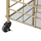 Wózek spożywczy ze złotym wykończeniem o strukturze żelaza - Viviana Viadurini