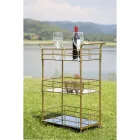 Wózek spożywczy ze złotym wykończeniem o strukturze żelaza - Viviana Viadurini